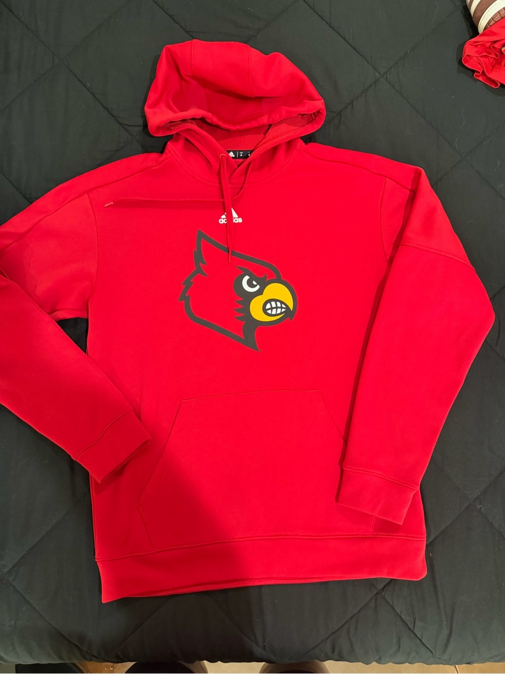 adidas Red Louisville Cardinals Crewneck Hoodie